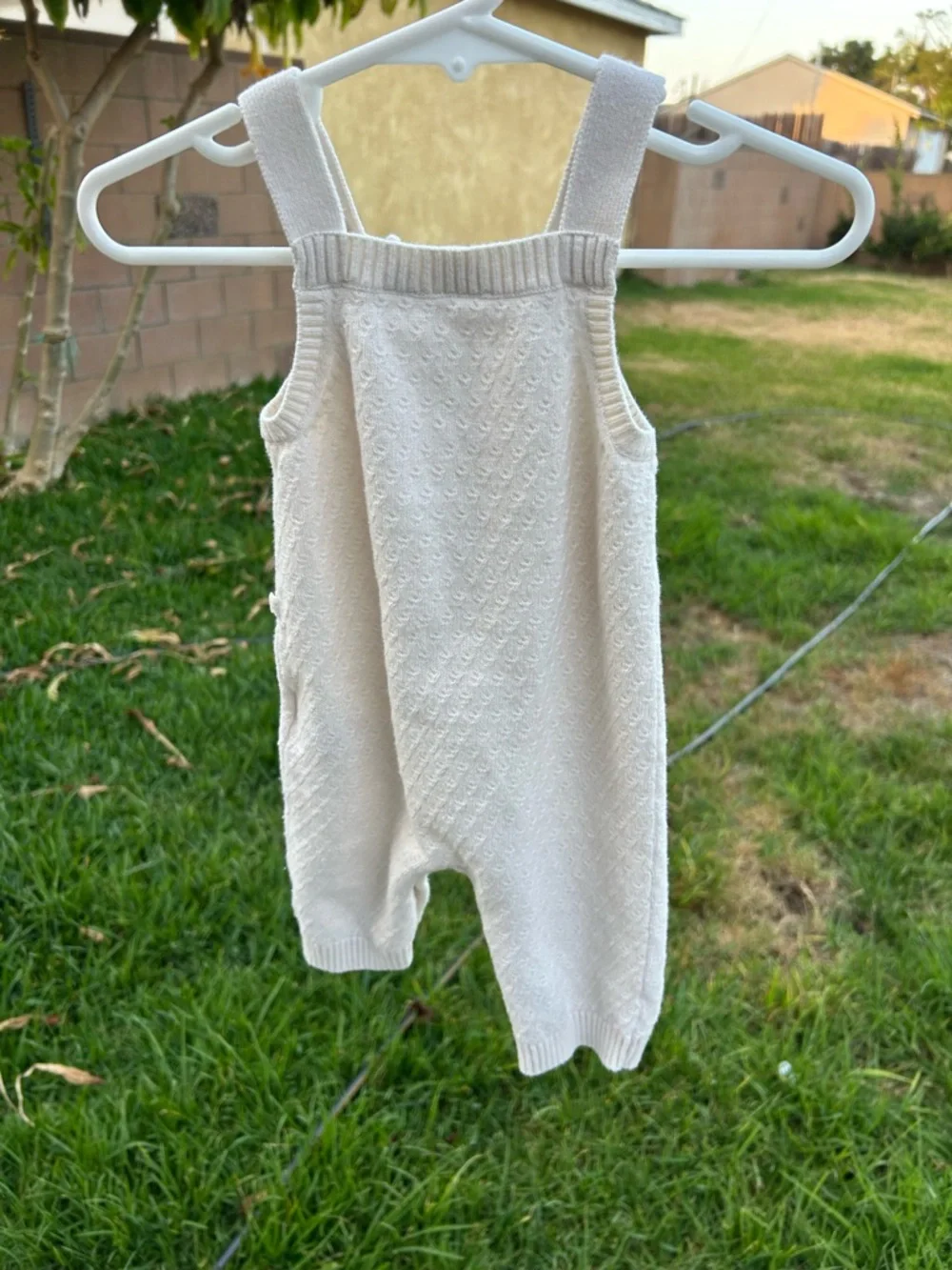 GAP Cream Knit Baby Overalls